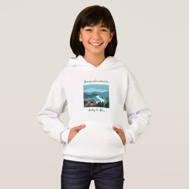 Lanscape Nature Loving Young Adventurers T-Shirt (Hel framsida)