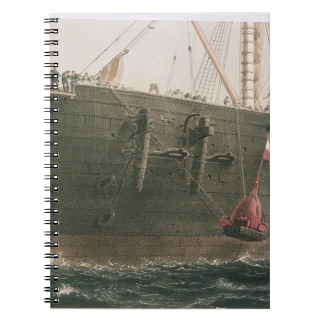 Lansera bojet, Augusti 8th, 1865, markera Anteckningsbok Med Spiral (Framsidan)