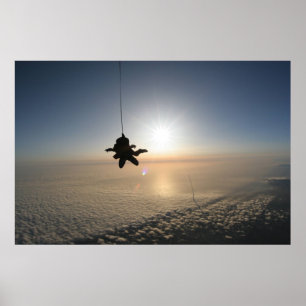 Lansering av rymdfärder - Skydivers vy Poster