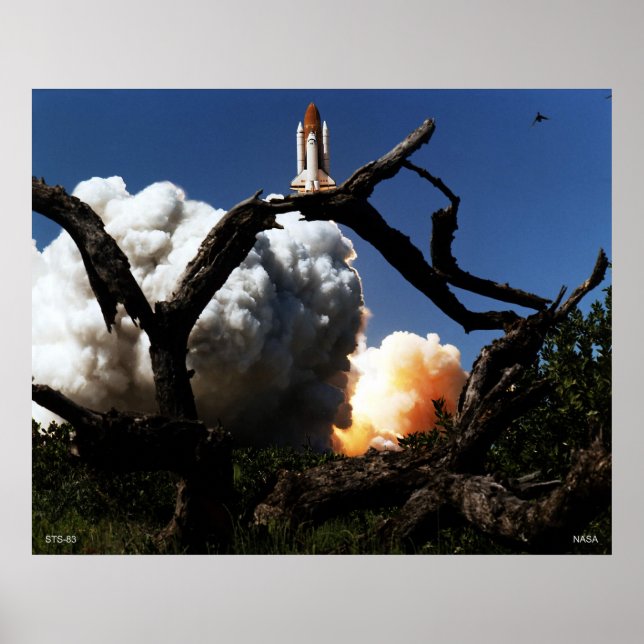 Lansering av rymdpennan STS-83 Poster (Framsidan)