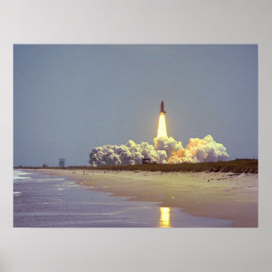 Lansering av Space Shuttle Challenger (STS-6) Poster