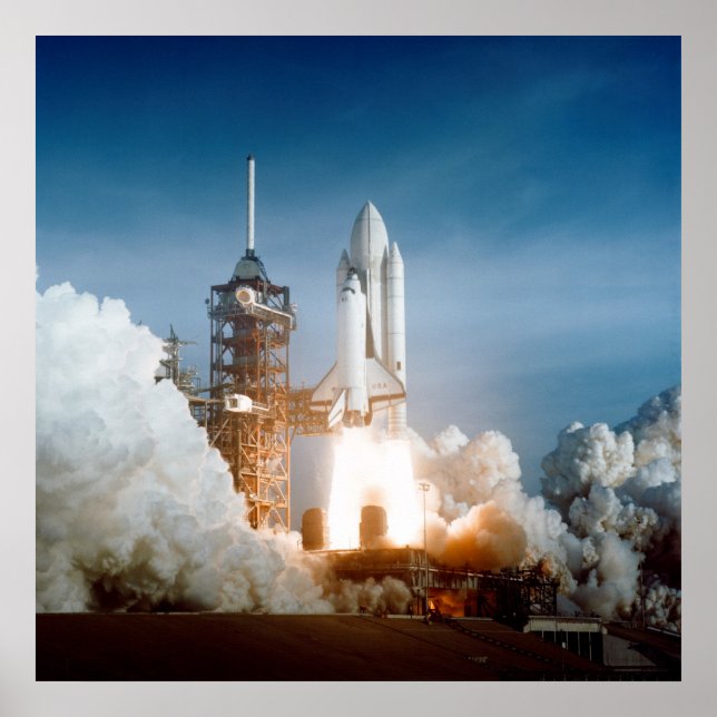 Lansering av Space Shuttle Columbia (STS-1) Poster (Framsidan)