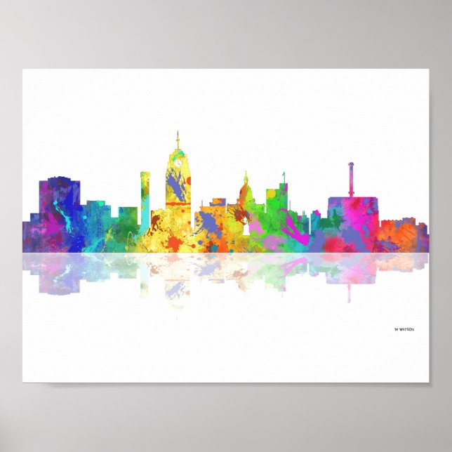 LANSING, MICHIGAN SKYLINE - Poster (Framsidan)