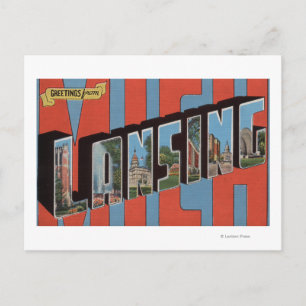 Lansing, Michigan - Stora Brev Scenes 2 Vykort