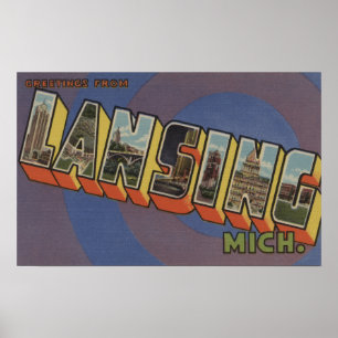 Lansing Michigan - stora brevplatser 2 Poster