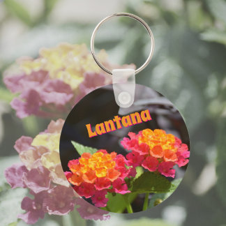 Lantana Bright Colorful Botanical Flowers Nyckelring