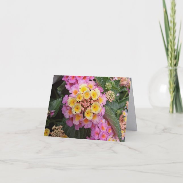 Lantana konstnärlig fotonotkort tack kort (Framsida)