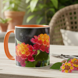 Lantana Ljus Färgrik Botanisk Blommor Mugg