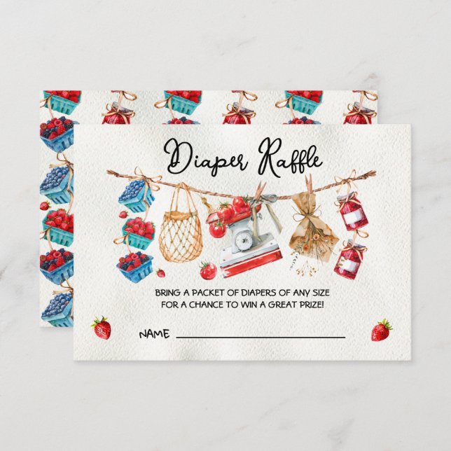 Lantbrukare Marknadsbabyskor - dagbok Raffle-kort Inbjudningar (Fram/baksida)