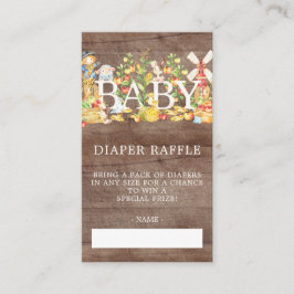 Lantbrukare Marknadsbabyskor Diaper Raffle Biljett Tilläggskort