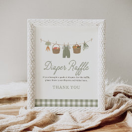 Lantbrukare Marknadsbabyskor Diaper Raffle Sign Poster