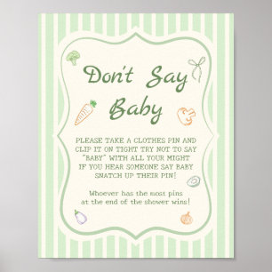 Lantbrukare marknadsbabyskor Säg inte Baby-spel Poster