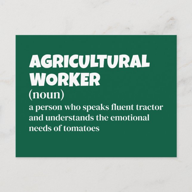 Lantbrukare och lantarbetare - Lönsam definition Helg Vykort (Framsida)