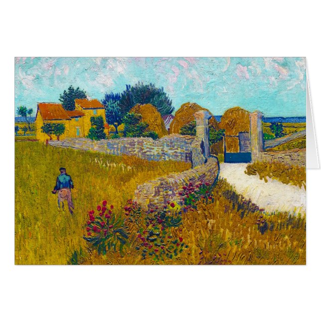 Lantbrukarhem i Provence av Vincent Van Gogh OBS Kort (Framsidan Horizontal)