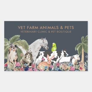 Lantbruksdjur Katt Hund Fågel Husdjur Rektangulärt Klistermärke
