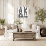 Lantbruksföretaget Rustic State Zip Code Alaska Canvastryck<br><div class="desc">Det här rustiska tecknet är ett enkelt sätt att visning kärlek hemma. Postnumret kan vara personlig med valfri postkod i tillståndet. Gör en underbar gåva. Skapat av Farmhouse Press.</div>