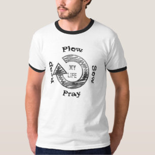 Lantbrukt-skjortan, plogen, sugga, ber, skördar tee shirt
