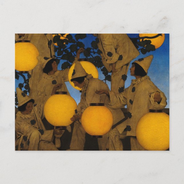 Lantern Bearers, 1908 av Maxfield Parrish Vykort (Framsida)