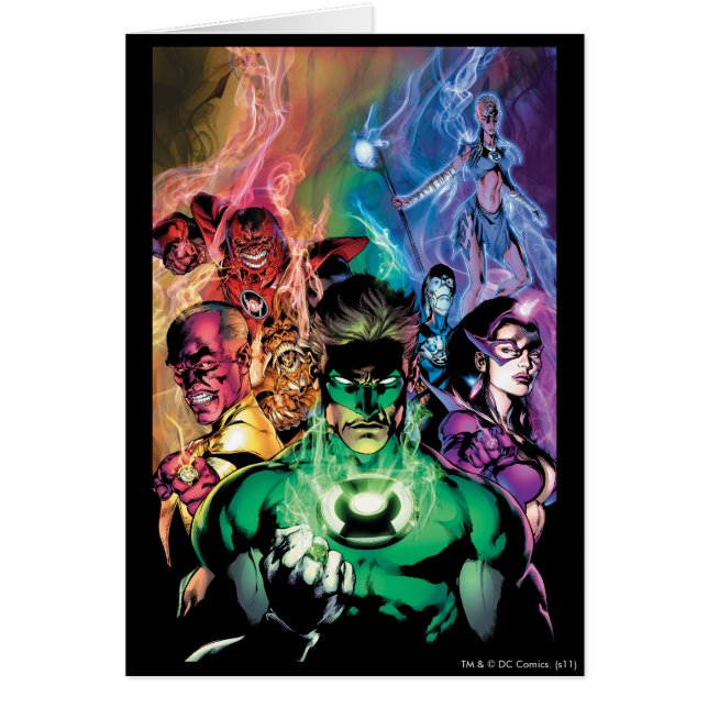 Lantern Corps Group med Färg Hälsningskort (Framsidan)