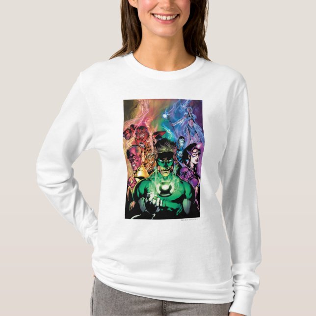 Lantern Corps Group med Färg T-shirt (Framsida)