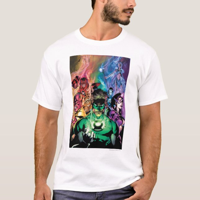 Lantern Corps Group med Färg Tee Shirt (Framsida)