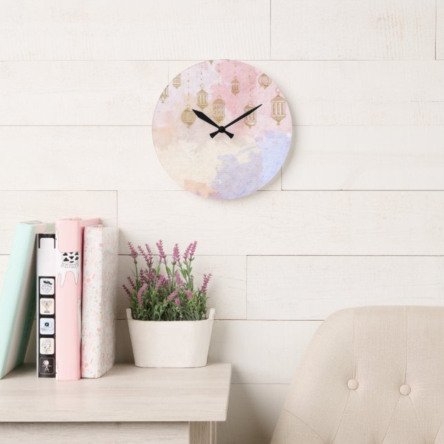 “Lantern Dreams” Pastel Ramadan  Stor Klocka (Läsesal)