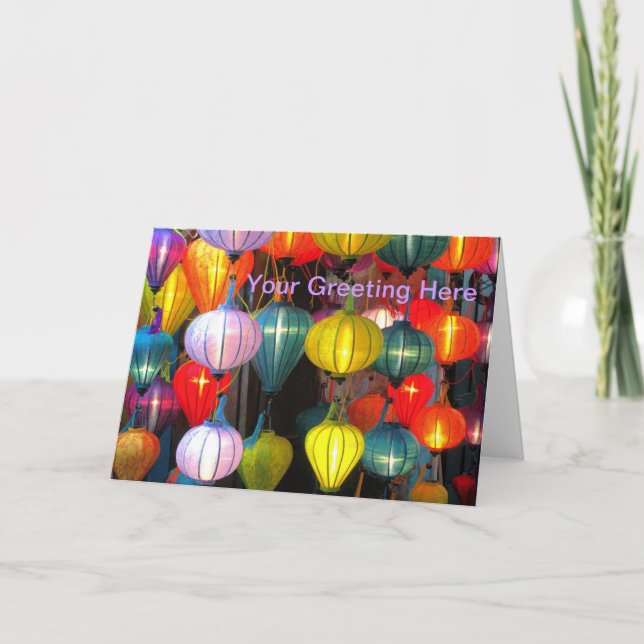 Lantern Festival Hoi An Vietnam Helgkort (Framsida)