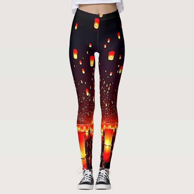 Lantern Festival Night Glow Artwork Leggings (Framsida)