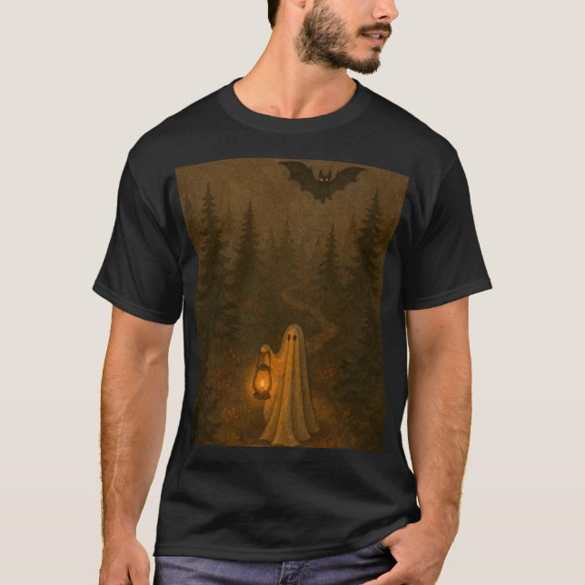 Lantern Ghost Trail – Cozy Autumn Night Men’s  T Shirt (Framsida)