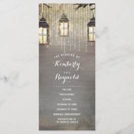 Lantern Ljus Rustic Landsbyggsbröllop Program