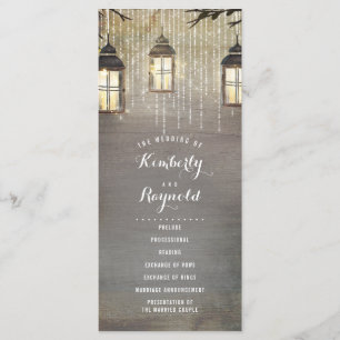 Lantern Ljus Rustic Landsbyggsbröllop Program