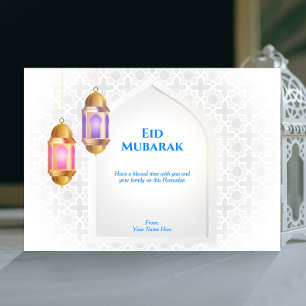Lantern med Arabiska mönster och ett fönster   Vit Inbjudningar