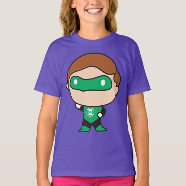 Lantern med tvåsidig Chibi-Grönt Tee Shirt (Framsida)