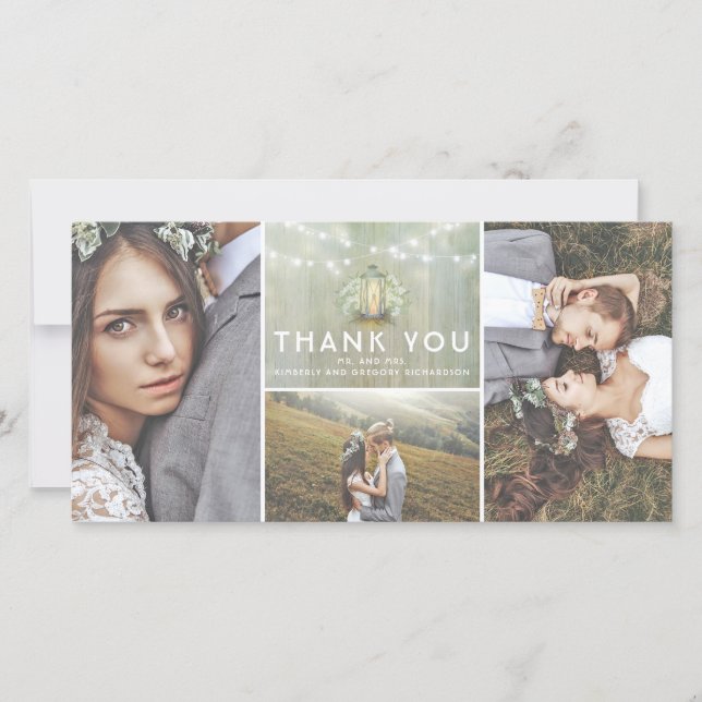 Lantern och babyns utandning Bröllop Tack Kort (Framsida)