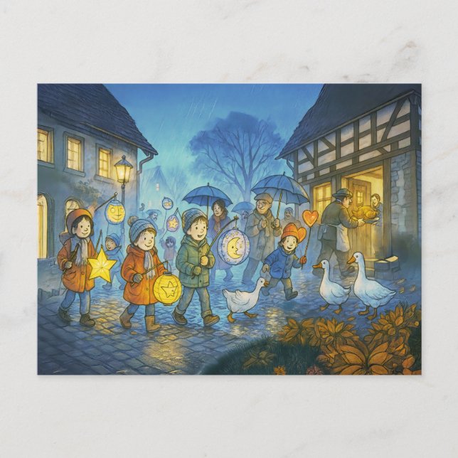 Lantern Parad för St Martins Day Helg Vykort (Framsida)