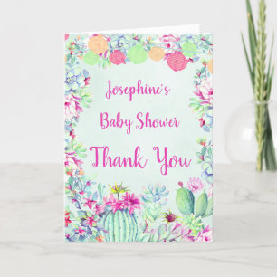 Lanternor Cactus Fiesta Baby Shower Tack Kort