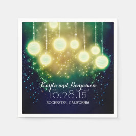 Lanternor för Teal Blue Bröllop Pappersservett