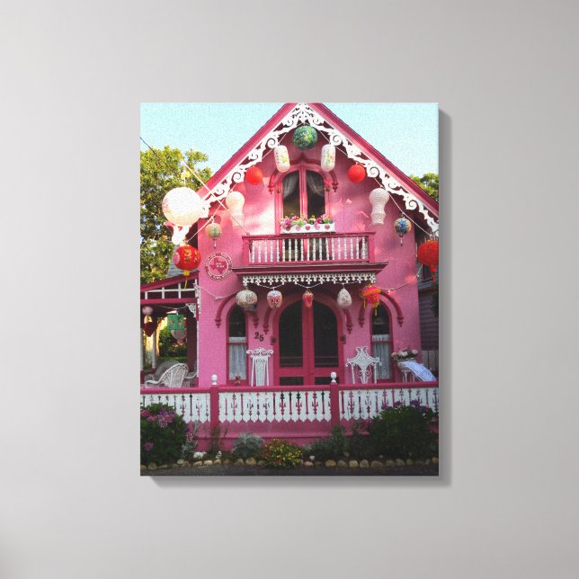 Lanternor och Rosa Gingerbröd - Martha's Vineyard Canvastryck (Framsida)