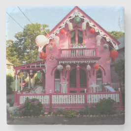 Lanternor och Rosa Gingerbröd - Martha's Vineyard Stenunderlägg