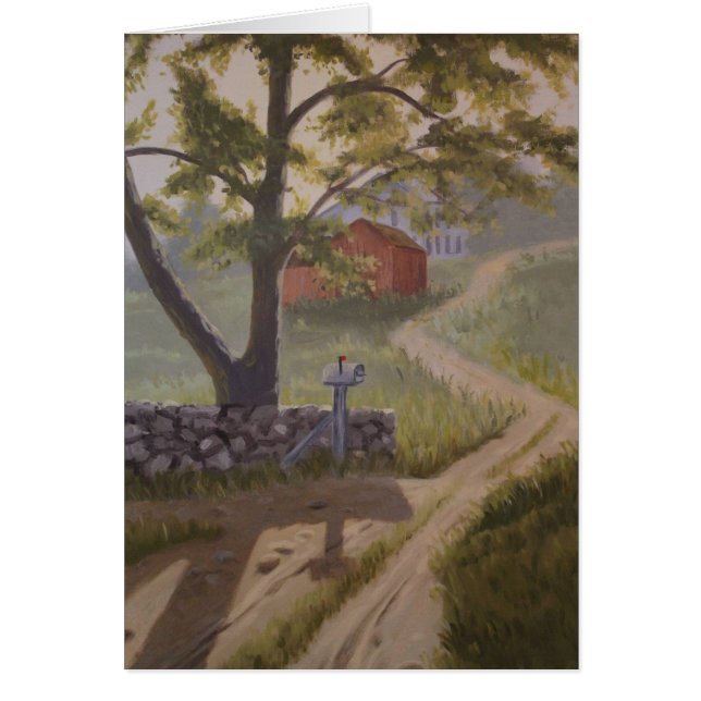 LANTGÅRD ALONG EN VÄG HÄLSNINGSKORT (Framsidan)