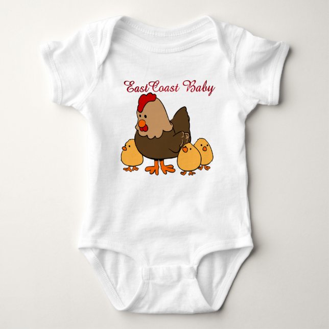 Lantgård för chick för höna för ostkustbaby gullig t shirt (Framsida)