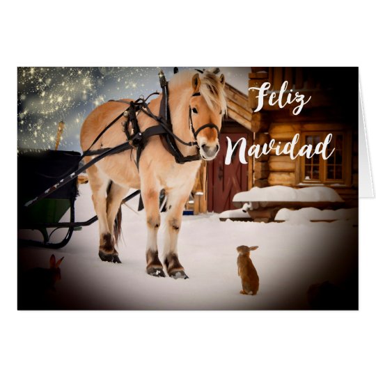 Lantgård för Feliz Navidad julnatt med hästen OBS Kort