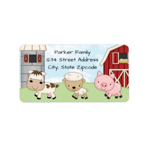 Lantgård för returetiketter│Barnyard Adressetikett