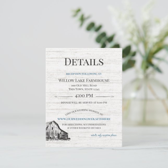 Lantgårds Country Barn Sketch Detaljer Info Innesl Tilläggskort (Stående Fram)