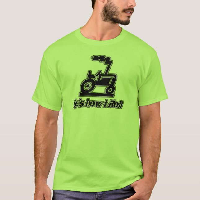 Lantgårdtraktor hur jag rullar tee shirt (Framsida)