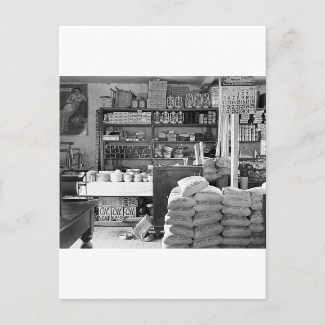 Lanthandeln, Moundville, Alabama: 1936 Vykort (Framsida)