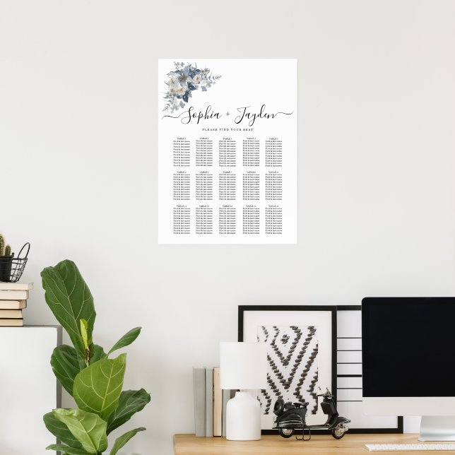 lantlig akvarellillustration av en blomster  poster (Hemmakontoret)