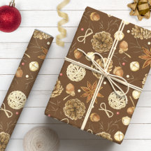 Lantlig akvarelltallkotte Brun julstämning