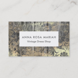 Lantlig åldrig Wood sjaskig blom- vintage för *~* Visitkort