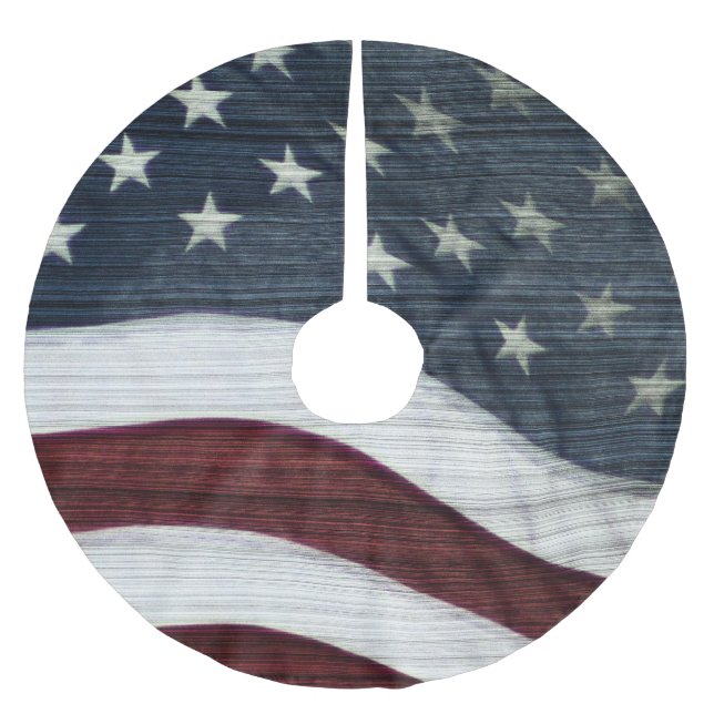 Lantlig Americana trädkjol Julgransmatta Borstad Polyester (Framsidan)